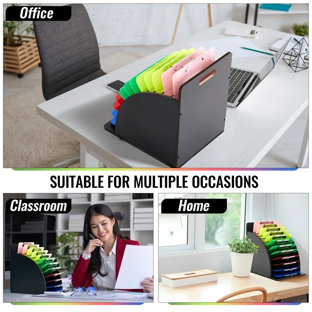 Alt view image 3 of 6 - 1 Pack Wooden Metal Clipboard Holder with Raised Side Panel,Black Clipboard Storage Rack Back to School Supply for Classroom Office School Teacher, Clip Boards Not Included