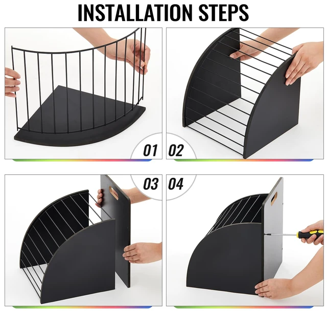 Alt view image 5 of 6 - 1 Pack Wooden Metal Clipboard Holder with Raised Side Panel,Black Clipboard Storage Rack Back to School Supply for Classroom Office School Teacher, Clip Boards Not Included