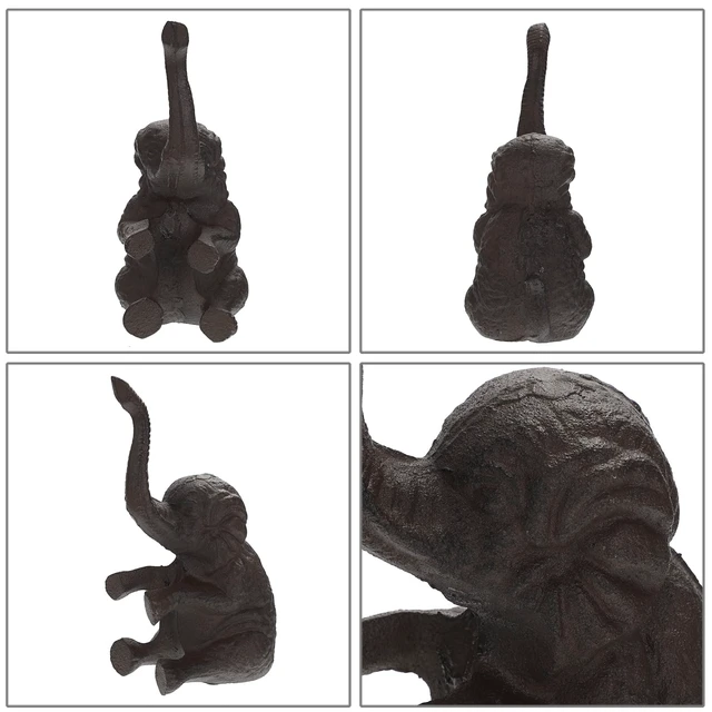 Alt view image 4 of 7 - Cast Iron Cute Elephant Door Stop - Heavy Duty Floor Door Stopper Avoid Drilling Hole, Vintage Iron Doorstop for Patio Yard Garden Farmhouse Home Office Commercial Industrial