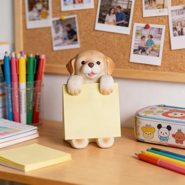 Alt view image 4 of 7 - Dog Pop-Up Sticky Note Dispenser for 3x3 in Notes, Labrador Includes 100 sheets, handmade resin desk decor for office, home or classroom; gift for teachers, coworkers and dog lovers