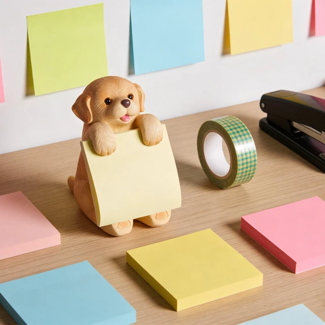 Alt view image 3 of 7 - Dog Pop-Up Sticky Note Dispenser for 3x3 in Notes, Golden Retriever Includes 100 sheets, handmade resin desk decor for office, home or classroom; gift for teachers, coworkers and dog lovers