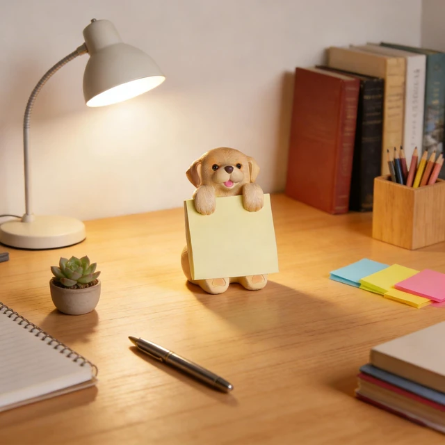 Alt view image 4 of 7 - Dog Pop-Up Sticky Note Dispenser for 3x3 in Notes, Golden Retriever Includes 100 sheets, handmade resin desk decor for office, home or classroom; gift for teachers, coworkers and dog lovers