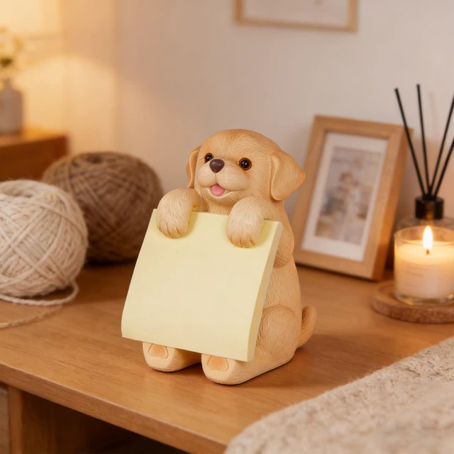 Alt view image 5 of 7 - Dog Pop-Up Sticky Note Dispenser for 3x3 in Notes, Golden Retriever Includes 100 sheets, handmade resin desk decor for office, home or classroom; gift for teachers, coworkers and dog lovers