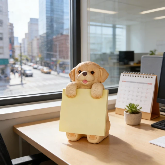 Alt view image 6 of 7 - Dog Pop-Up Sticky Note Dispenser for 3x3 in Notes, Golden Retriever Includes 100 sheets, handmade resin desk decor for office, home or classroom; gift for teachers, coworkers and dog lovers