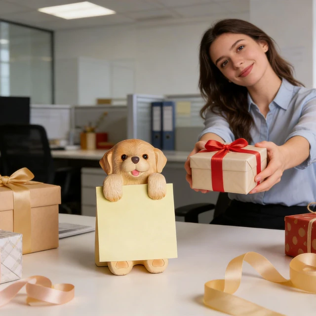 Alt view image 7 of 7 - Dog Pop-Up Sticky Note Dispenser for 3x3 in Notes, Golden Retriever Includes 100 sheets, handmade resin desk decor for office, home or classroom; gift for teachers, coworkers and dog lovers