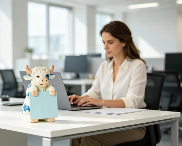 Alt view image 3 of 7 - Highland Cow Pop-Up Sticky Note Dispenser for 3 x 3 in Notes, Blue Includes 100 sheets, handmade resin desk decor for office, home or classroom, gift for teachers, coworkers and cow lovers