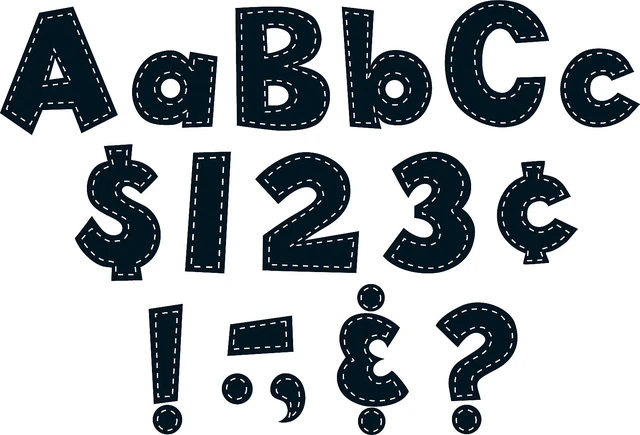 Alt view image 2 of 6 - Black Stitch 4" Fun Font Letters (TCR75150)