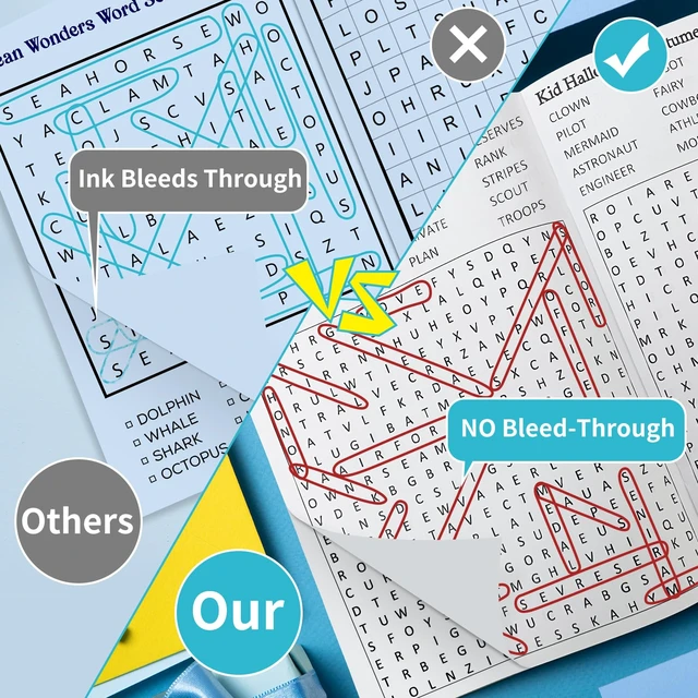 Alt view image 7 of 7 - 12 Pack Large Print Word Search Books for Adults Seniors Teens 15000+ Words, Bulk Word Puzzle Books Set, Travel Road Trip Gift, Brain Games Activity (Innovative Shaped Design)