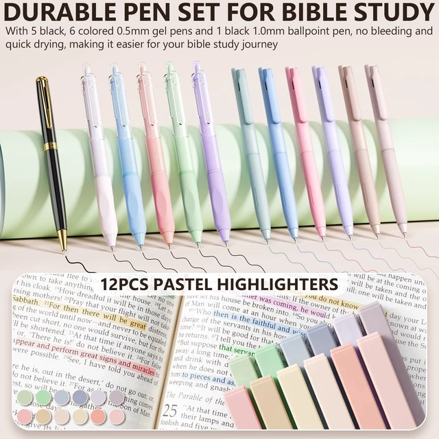 Alt view image 6 of 7 - Bible Cover Case for Women, Bible Tote Bag w/Study Supplies Journaling Kit Quilted Church Bag Carrying Cases w/ Strap, Bible Accessories w/ Highlighters Tabs, Christmas Christian Gifts for Women Mom