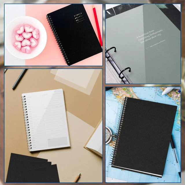 Alt view image 5 of 7 - 60 Pack 8.5x11 Inches Binding Covers and Backs Set, Letter Size Quality Un-Punched Report Covers, 30 Pcs 10mil Clear Binding Covers 30 Pcs 12mil Black Plastic Covers for Home Office