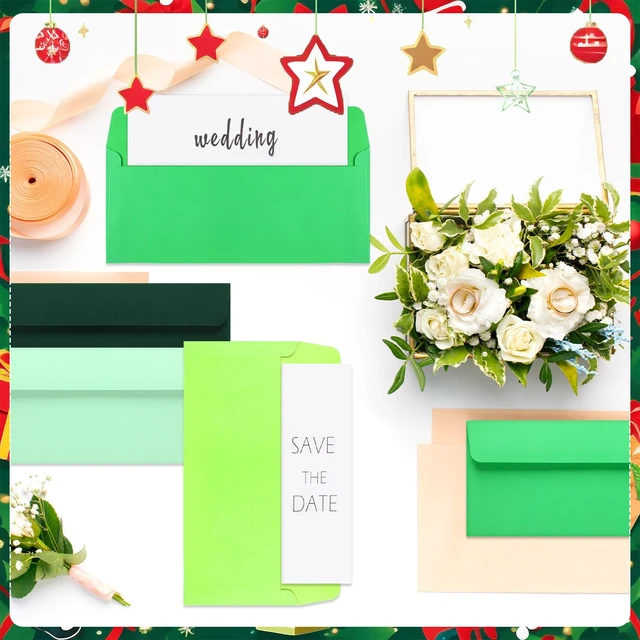Alt view image 2 of 6 - 500 Pcs #10 Colored Envelopes Business Adhesive,Green Series Letter Size, Standard for Office Check Invoices Letters Letterhead Invitations Announcements 4-1/8 x 9-1/2'', Neon