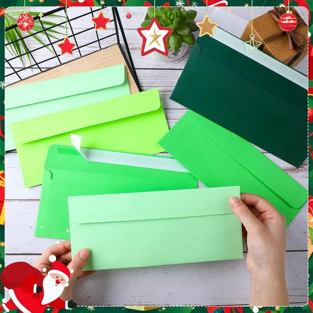 Alt view image 6 of 6 - 500 Pcs #10 Colored Envelopes Business Adhesive,Green Series Letter Size, Standard for Office Check Invoices Letters Letterhead Invitations Announcements 4-1/8 x 9-1/2'', Neon