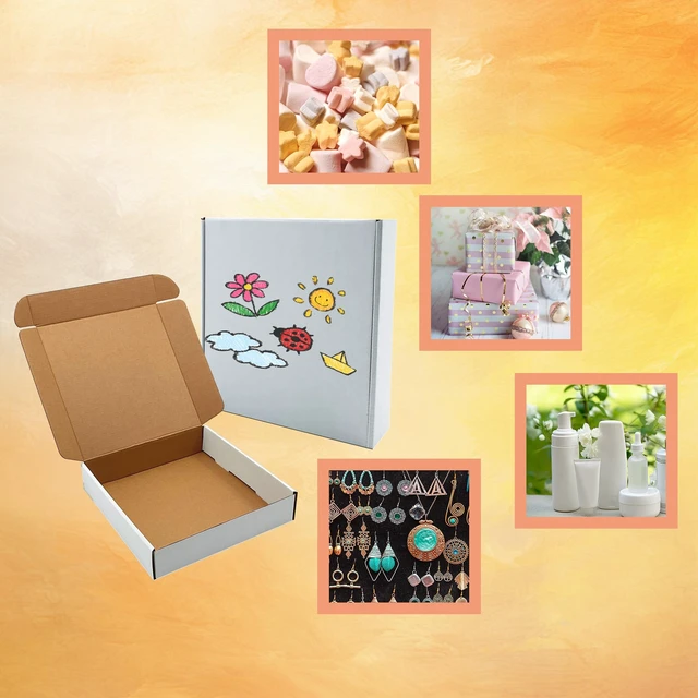 Alt view image 2 of 7 - 9 x9 x2 Inch Shipping Boxes Set of 25,White Corrugated Cardboard Mailers Recycled Literature Mailer, Small Business Packaging, Mailing, Moving, Storage, Gifting, Wrapping, E-Commerce, Tuck Top
