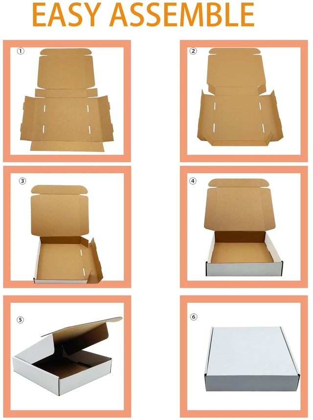 Alt view image 6 of 7 - 13x11x2 Inch Shipping Boxes Set of 25,White Corrugated Cardboard Mailers Recycled Literature Mailer, Small Business Packaging, Mailing, Moving, Storage, Gifting, Wrapping, E-Commerce, Tuck Top
