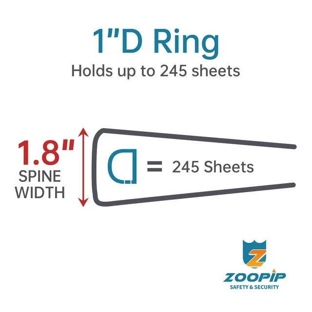 Alt view image 3 of 6 - Fireproof 3 Ring Binder with Zipper, 1" D Rings Holds 245 Sheets Fits Letter Size,Compatible with Clear Page Protectors,Built-in Net Pouch Pen Holder,Portable Safe Storage,1 Pack,Black