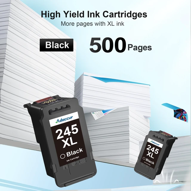 Alt view image 3 of 7 - 245XL Ink Cartridge High Capacity for Canon 245XL Black Ink, 245 XL Black Ink Cartridge Compatible with Canon Pixma TS202/MG2522/MX490/MX492/TR4520/MG2525/TS3322/TS3320/TS302/MG2520/TR4527 (2 Pack)