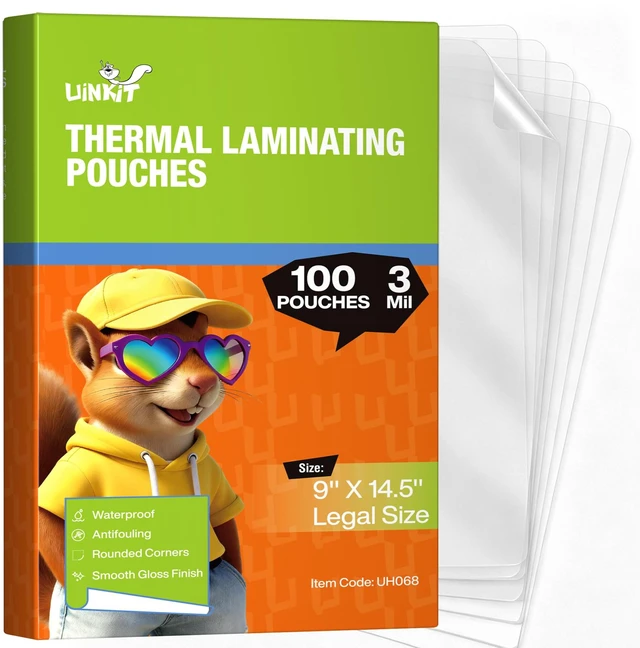 Main image of 3mil Legal Size Laminating Sheets 8.5 x 14 Inches - 100 Pack Laminating Pouches for Professional Use, Business Documents, Artwork Preservation & Restaurant Menus - with Thermal Laminator