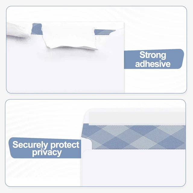 Alt view image 3 of 7 - 1000 Pack #8 Double Window Self-Seal Envelopes, Security Tinted Size 3 5/8 X 8 11/16 Inch, For Business and Quickbooks Check(invoice not fit), Documents Secure Mailing, 24 LB Paper