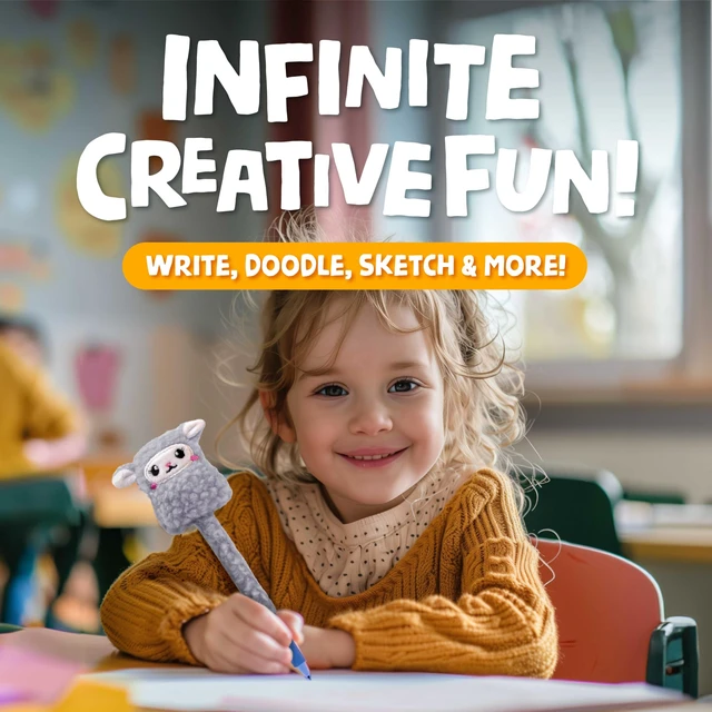 Alt view image 6 of 7 - Cute Pens - Plush Fun Pens w/Soft Grip & 6 Colorful Refills - Gifts for Tweens - Fun Pencils for Kids - Bunny, Lamb, and Chicken - Gift for Teens - Squishies for Kids - Tiny Trio 3 Pack