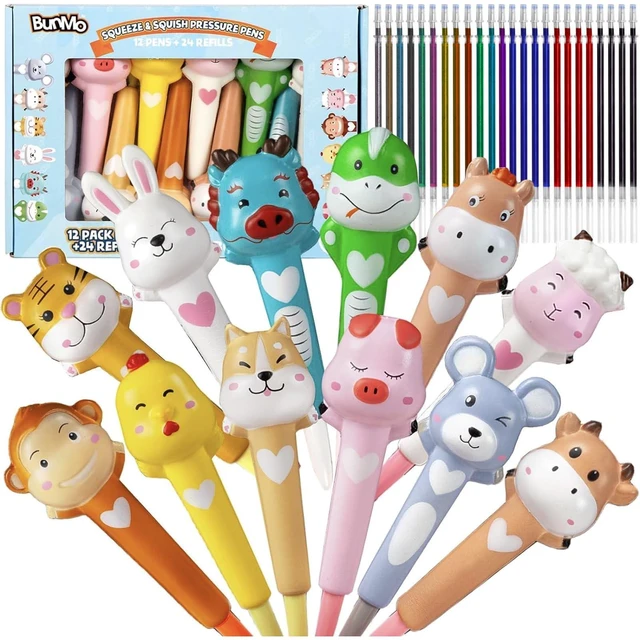 Main image of Squishy Pens for Kids, Slow Rising Squishy Top Gel Pens, Kawaii School Supplies for Girls, Cute Fun Pens for Back to School, Trendy Squishy Stationery for School, 12 Pk Zodiac Set