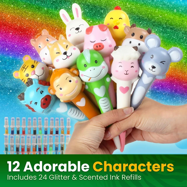 Alt view image 3 of 7 - Squishy Pens for Kids, Slow Rising Squishy Top Gel Pens, Kawaii School Supplies for Girls, Cute Fun Pens for Back to School, Trendy Squishy Stationery for School, 12 Pk Zodiac Set
