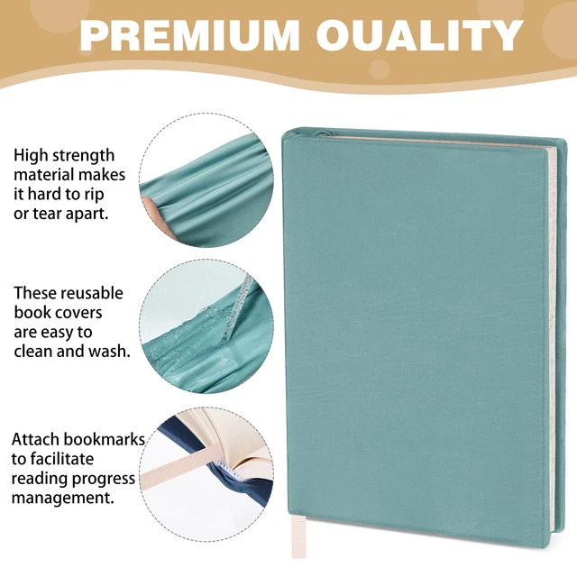 Alt view image 3 of 6 - 6 Pack Stretchable Book Covers 6-9 Inch Colored Fabric Reusable Book Protector Sleeve for Hardcovers Textbook Protection Supplies(Mixed Colors)