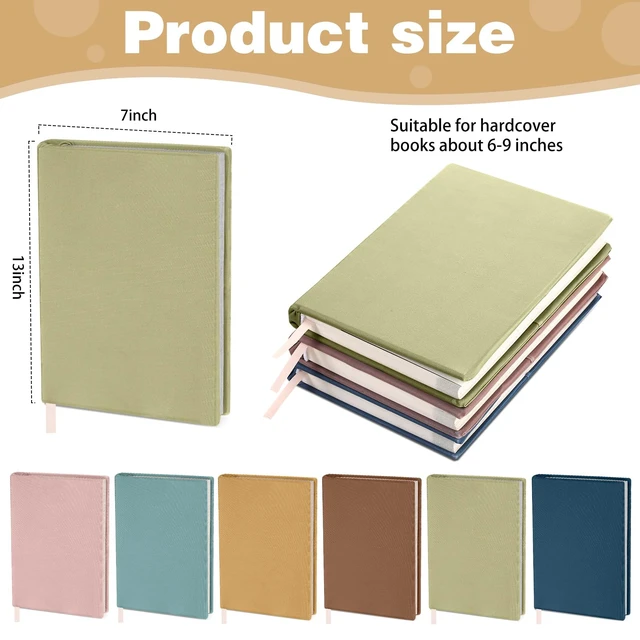 Alt view image 2 of 6 - 6 Pack Stretchable Book Covers 6-9 Inch Colored Fabric Reusable Book Protector Sleeve for Hardcovers Textbook Protection Supplies(Mixed Colors)