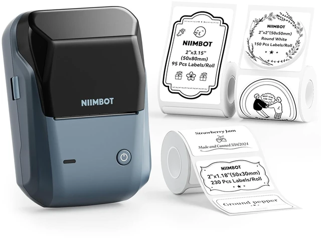 Main image of B1 Label Maker with Tapes Set, 2 Inch Thermal Label Printer, Blue Labeling for Home Office School Small Business, Crafts, Retail,Support Smartphones & PC,Come With 3 Rolls Tapes