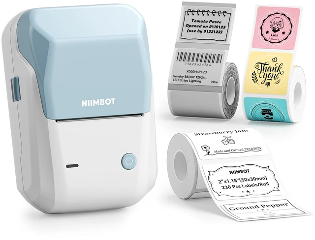 Main image of B1 Label Maker with Tapes Set, 2 Inch Thermal Printer, Sky Blue Labeling for Home Office School Small Business, Crafts, Retail,Support Smartphones & PC,Come With 3 Rolls Tapes