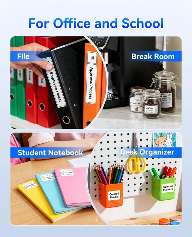 Alt view image 5 of 7 - B1 Label Maker with Tapes Set, 2 Inch Thermal Label Printer, Blue Labeling for Home Office School Small Business, Crafts, Retail,Support Smartphones & PC,Come With 3 Rolls Tapes