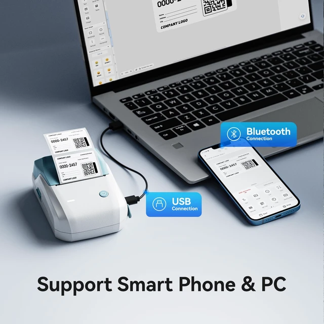 Alt view image 7 of 7 - B1 Label Maker with Tapes Set, 2 Inch Thermal Printer, Sky Blue Labeling for Home Office School Small Business, Crafts, Retail,Support Smartphones & PC,Come With 3 Rolls Tapes