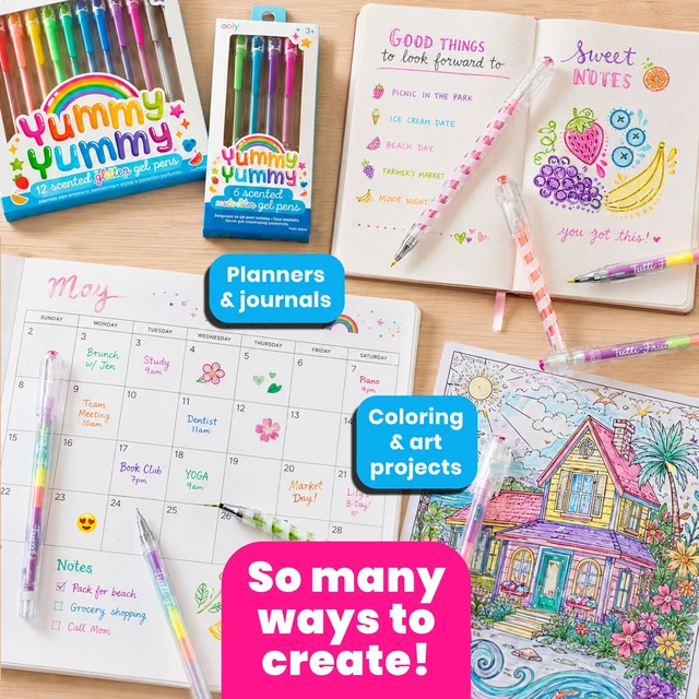Alt view image 3 of 7 - Scented Mini Doodlers Gel Pens, Set of 20 Ages 3+, Glitter, Neon, and Pastel Scented Mini Pens for Kids and Adults, Fun Art and Stationery Supplies, Great Gift Idea