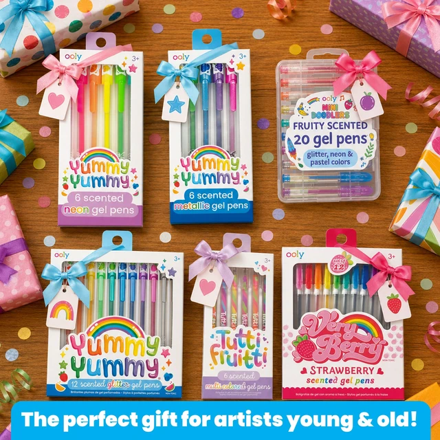 Alt view image 7 of 7 - Scented Mini Doodlers Gel Pens, Set of 20 Ages 3+, Glitter, Neon, and Pastel Scented Mini Pens for Kids and Adults, Fun Art and Stationery Supplies, Great Gift Idea