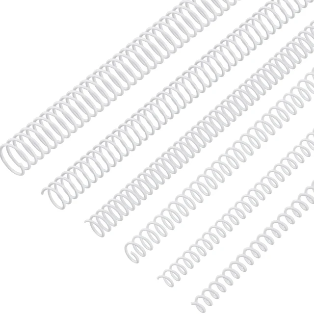 Main image of 120 Pack Binder Coils,1/4 5/16 3/8 1/2 5/8 3/4 Inch,White Plastic Spiral Binding Coils for Documents, Reports, Notebooks, Compatible with Standard Binding Machines, Office Supplies