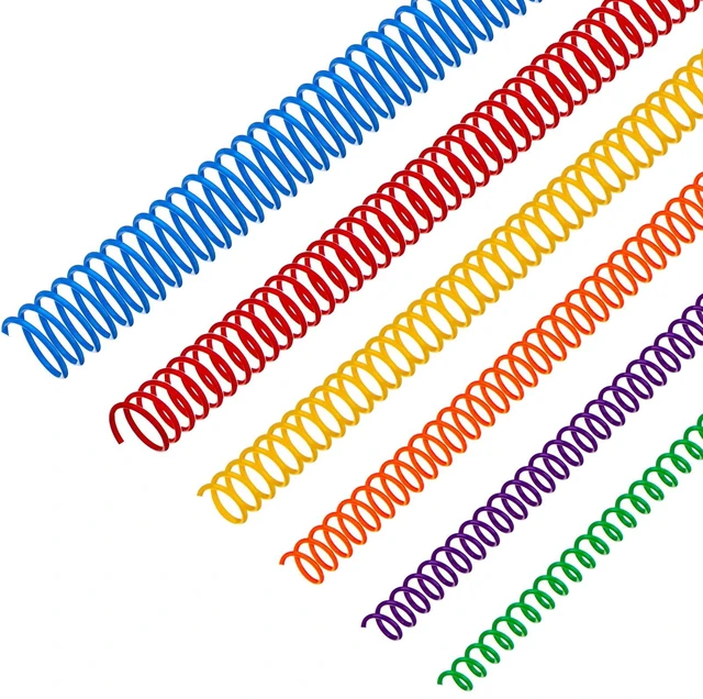 Main image of 120 Pack Binder Coils,1/4 5/16 3/8 1/2 5/8 3/4 Inch,Multicolor Plastic Spiral Binding Coils for Documents, Reports, Notebooks, Compatible with Standard Binding Machines, Office Supplies
