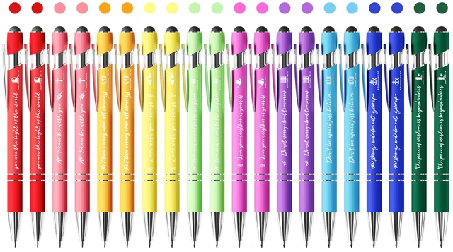 Main image of Christian Pens 2-in-1 Stylus Inspirational Bible Verse Pens Bulk Christian Gifts for Men Women Appreciation Gifts for Coworkers Smooth Writing Black Ink for Office School Supplies 20-Pack