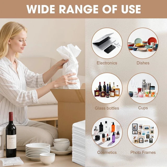 Alt view image 6 of 7 - 300 Pack 4''x6'' Cushion Foam Pouches,Small Packing Foam Pouches for Moving Shock-proof,Waterproof Cushioning Foam Wrap Pouches to Protect Glasses,Cosmetics,Cups and Dishes, Moving Supplies for Dishes