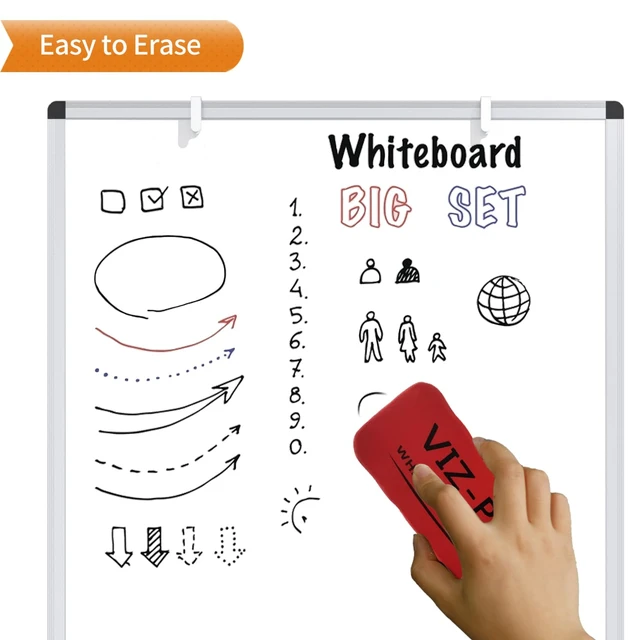 Alt view image 5 of 7 - Magnetic Easel Whiteboard, 36 x 24 Inches, Height Adjustable Stand 3' x 2' Portable Tripod Dry Erase Board with Flipchart Stand, Includes Marker Tray, for Office, Home and School
