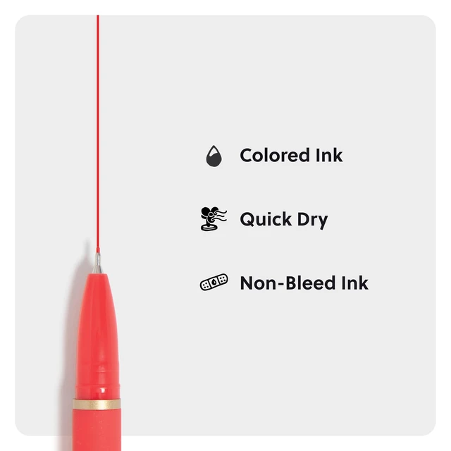 Alt view image 4 of 6 - Catalina Felt Tip Pens, Set of 6 Assorted Color Ink Pens, Soft Touch Bright Tones, Medium (0.7 mm) Point