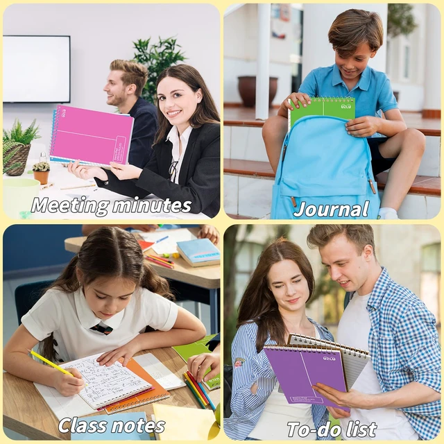 Alt view image 7 of 7 - 24 Pack Steno Pads 6 x 9 in Spiral Top Notebook Bulk 12 Assorted Color Note Pad 60 Sheets Gregg Rule Writing Paper Steno Notebooks for Students Teachers Men Women Professionals Office School Recording