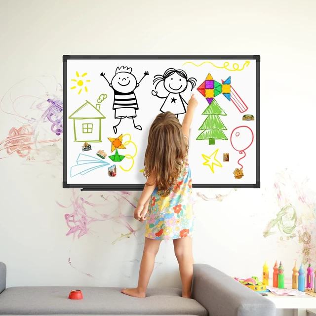 Alt view image 4 of 7 - XBoard Magnetic Dry Erase Board/Whiteboard 36 X 24 Inches White Board with Black Aluminum Frame for Home, Office, School