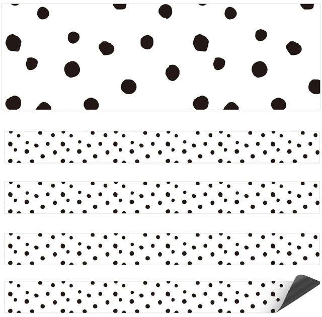 Main image of 24pcs Magnetic Borders for Classroom Whiteboard, Dots Magnetic Strips Bulletin Board Borders School Classroom Chalkboard Trim Decorations