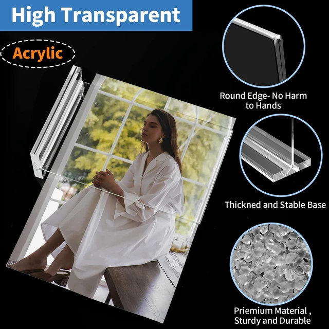 Alt view image 5 of 7 - Acrylic Sign Holders 4x6 Inch, 6 Pack Vertical Double Sided TableTop Signs Clear, Double-Sided Display, Stands Stably, Stand Firmly on Any Flat Surface for Restaurant Menus, Weddings