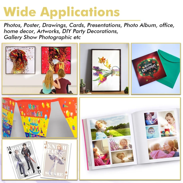 Alt view image 6 of 7 - Glossy Inkjet Photo Paper Thick 13X19 Inches 100 Sheets 54lb Picture Paper for Inkjet Printer Use Dye Ink for Family Photos 200gsm