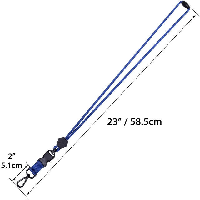 Alt view image 3 of 7 - 2 Pack 23" Lanyard with Safety Breakaway Buckle - Blue,Army Green Durable Heavy Duty Neck Lanyard, with Detachable Buckle and Metal Hook, for ID Card Badge Holder and Keys
