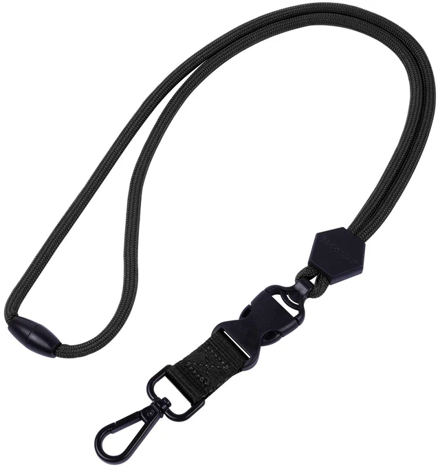 Alt view image 2 of 7 - 2 Pack 23" Lanyard with Safety Breakaway Buckle - Black and Black Durable Heavy Duty Neck Lanyard, with Detachable Buckle and Metal Hook, for ID Card Badge Holder and Keys
