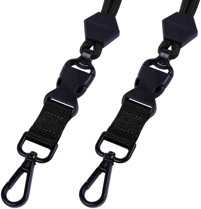 Alt view image 6 of 7 - 2 Pack 23" Lanyard with Safety Breakaway Buckle - Black and Black Durable Heavy Duty Neck Lanyard, with Detachable Buckle and Metal Hook, for ID Card Badge Holder and Keys