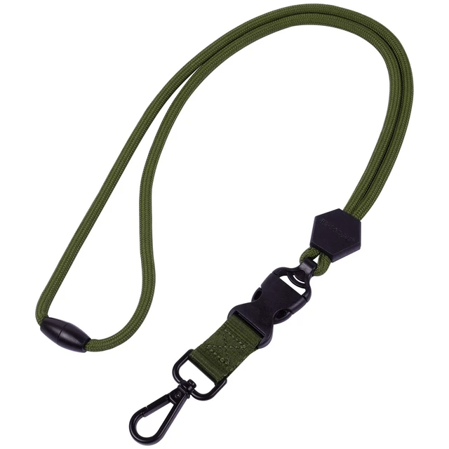 Alt view image 2 of 7 - 2 Pack 23" Lanyard with Safety Breakaway Buckle -Black,Army Green Durable Round Cord, Heavy Duty Neck Lanyard, with Detachable Buckle and Metal Hook, for ID Card Badge Holder and Keys