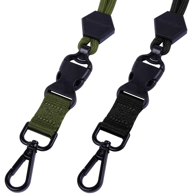 Alt view image 6 of 7 - 2 Pack 23" Lanyard with Safety Breakaway Buckle -Black,Army Green Durable Round Cord, Heavy Duty Neck Lanyard, with Detachable Buckle and Metal Hook, for ID Card Badge Holder and Keys