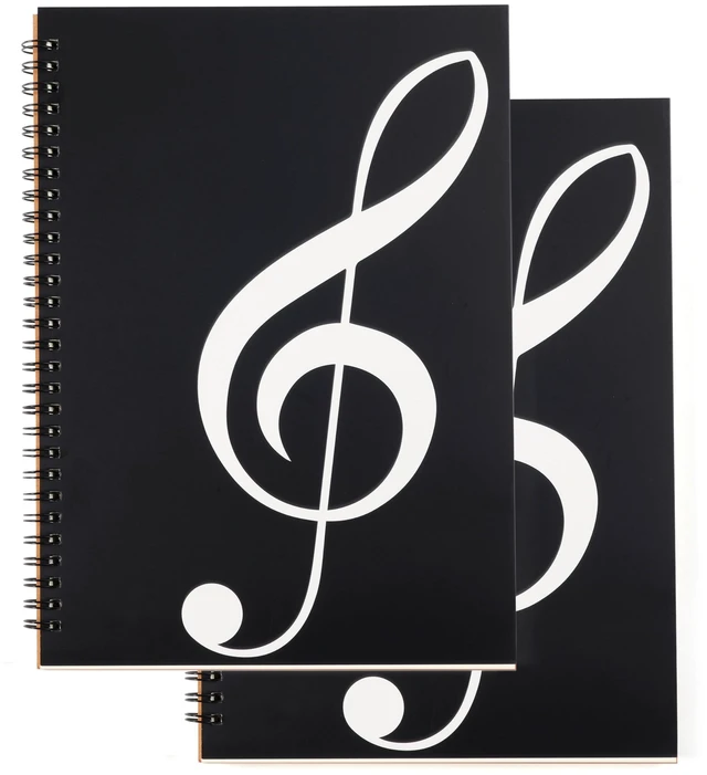 Main image of Blank Sheet Music Notebook, 160 Pages 2 Pack Composition staff paper with 10 staves for music clef manuscript notes